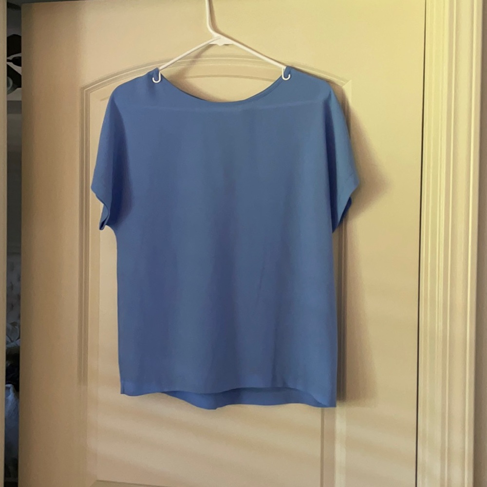 Blue blouse with zipper backing! Great condition!